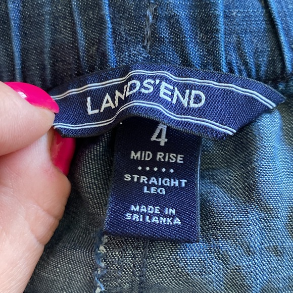 LANDS END mid-rise straight leg lyocell jogger chambray denim jean look 4 - Picture 3 of 4